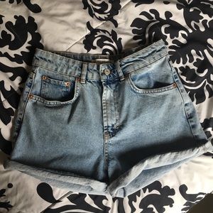 High waisted mom jean shorts